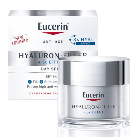 Eucerin Hyaluron-Filler + [3X] Effect Day Cream Dry Skin SPF15 50ml, Eucerin , ครีม Eucerin , Eucerin Hyaluron [3X]+ Filler Day Cream SPF15 50ml